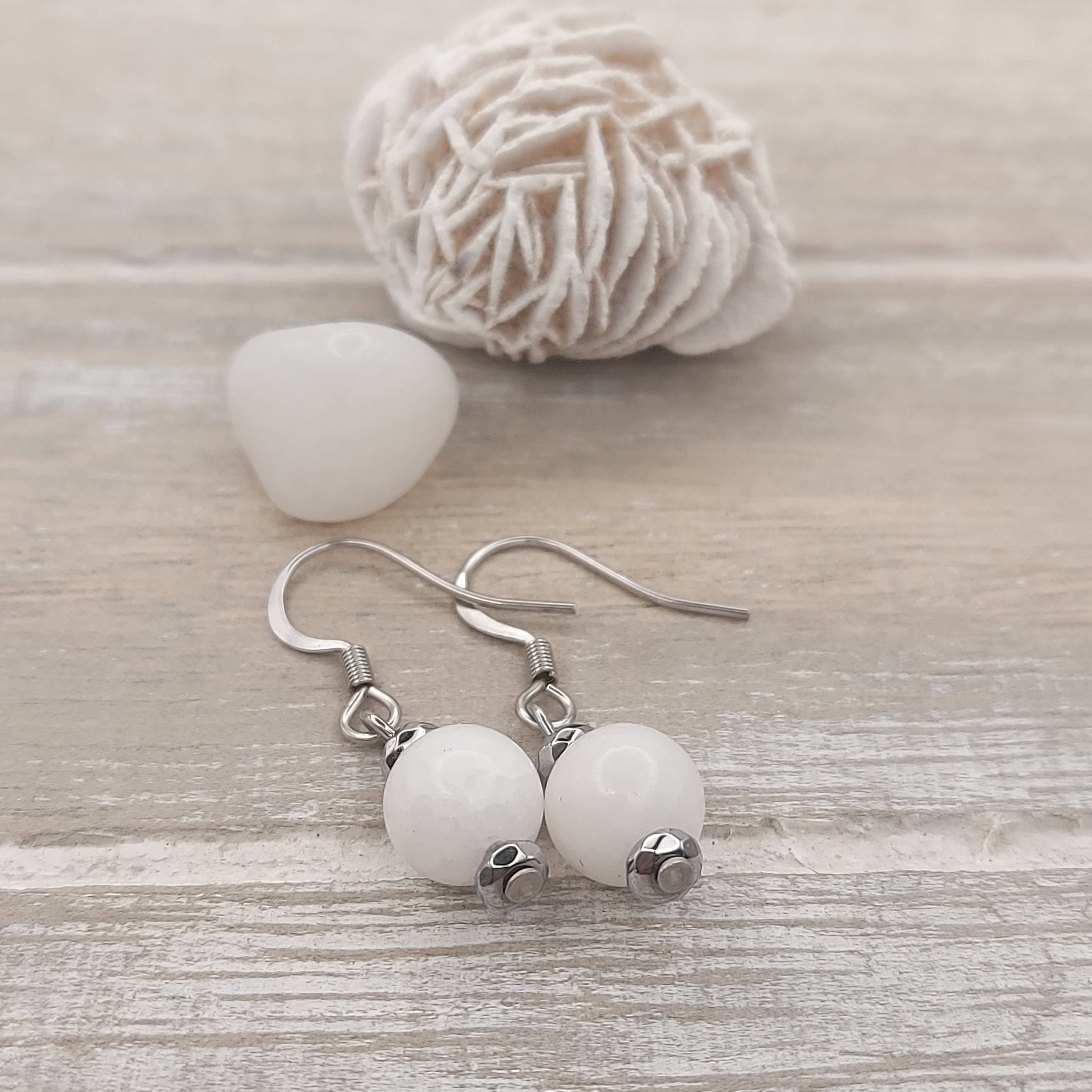 Tejkvarc ásvány fülbevaló galéria kép