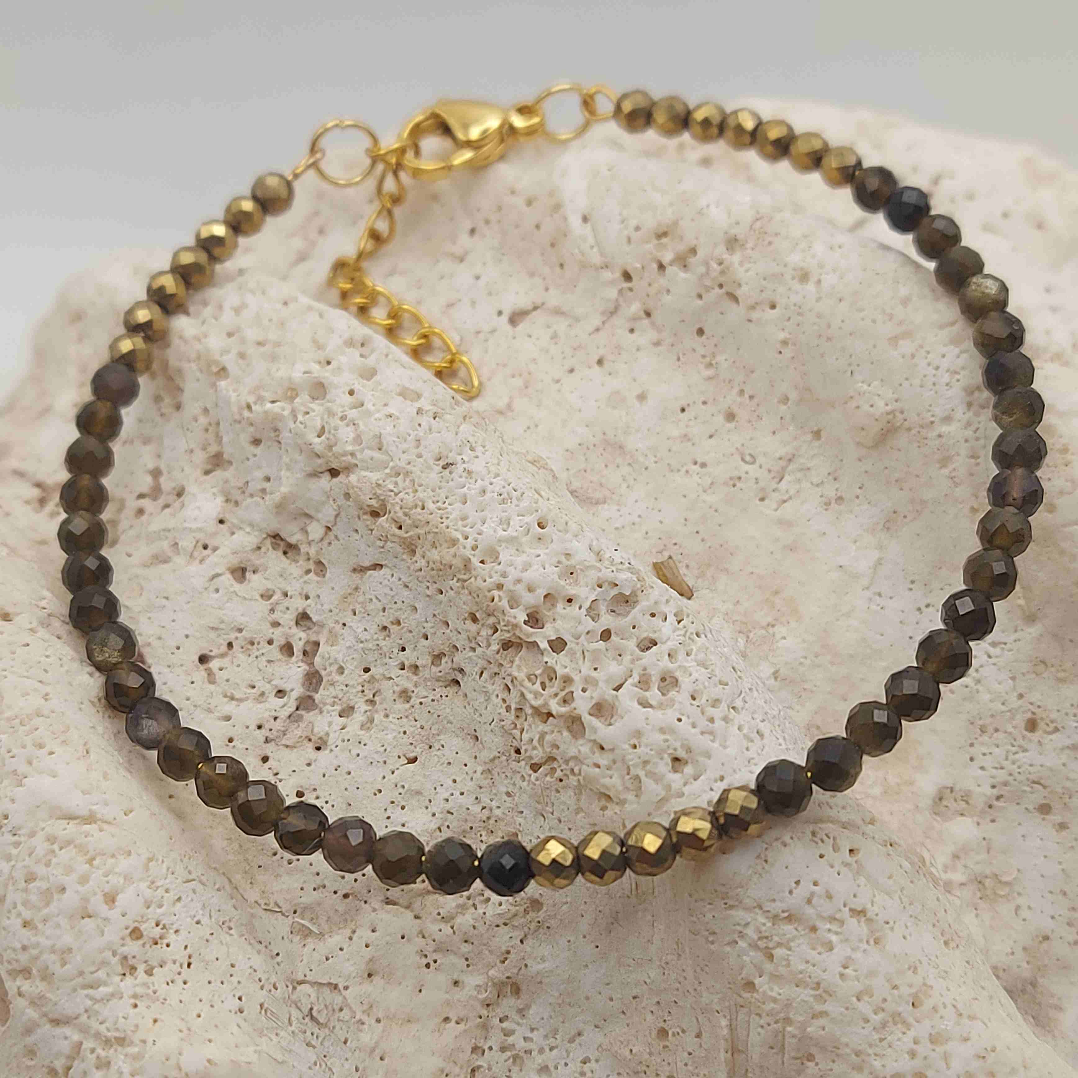 Arany obszidián női ásvány karkötő