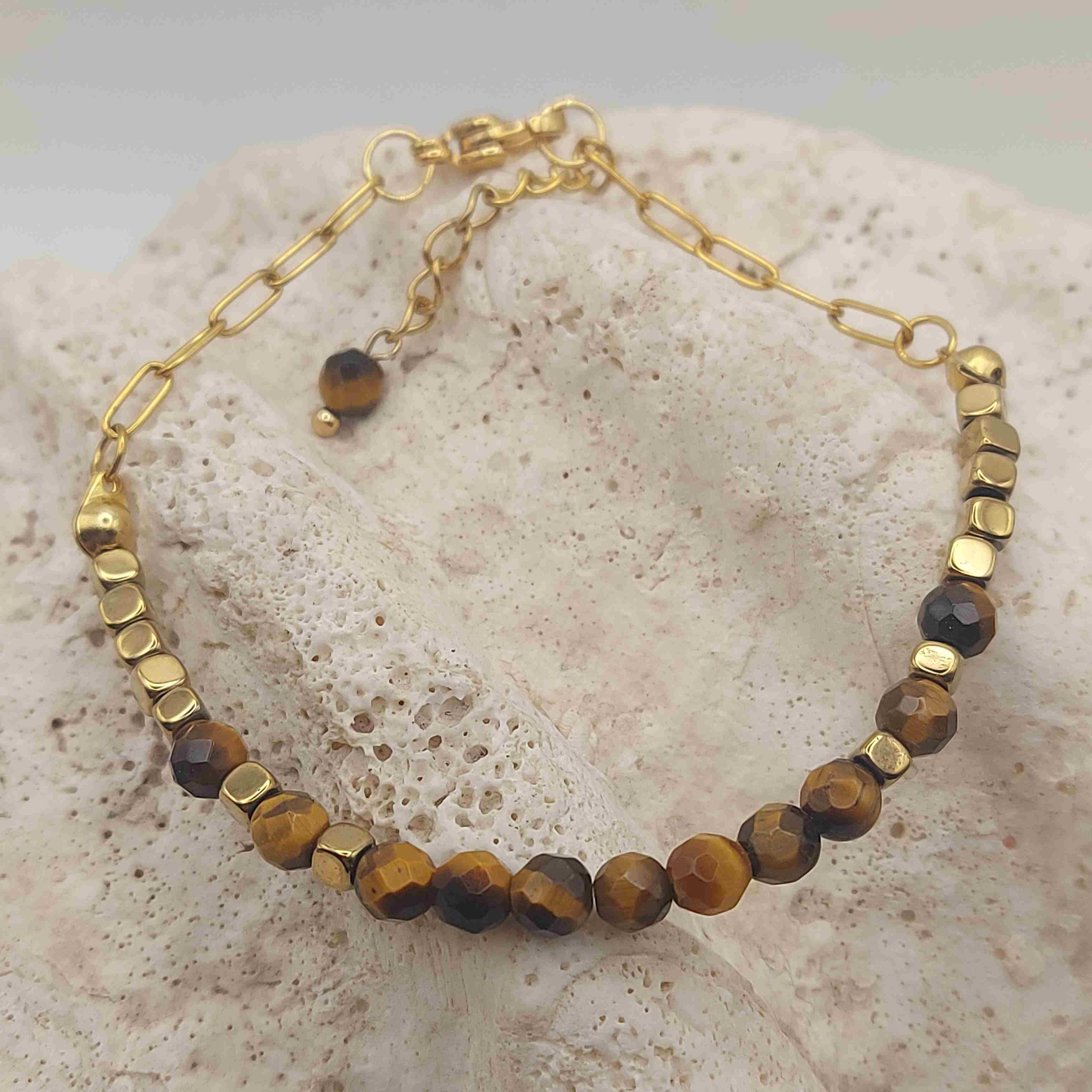 Tigrisszem és hematit női ásvány karkötő
