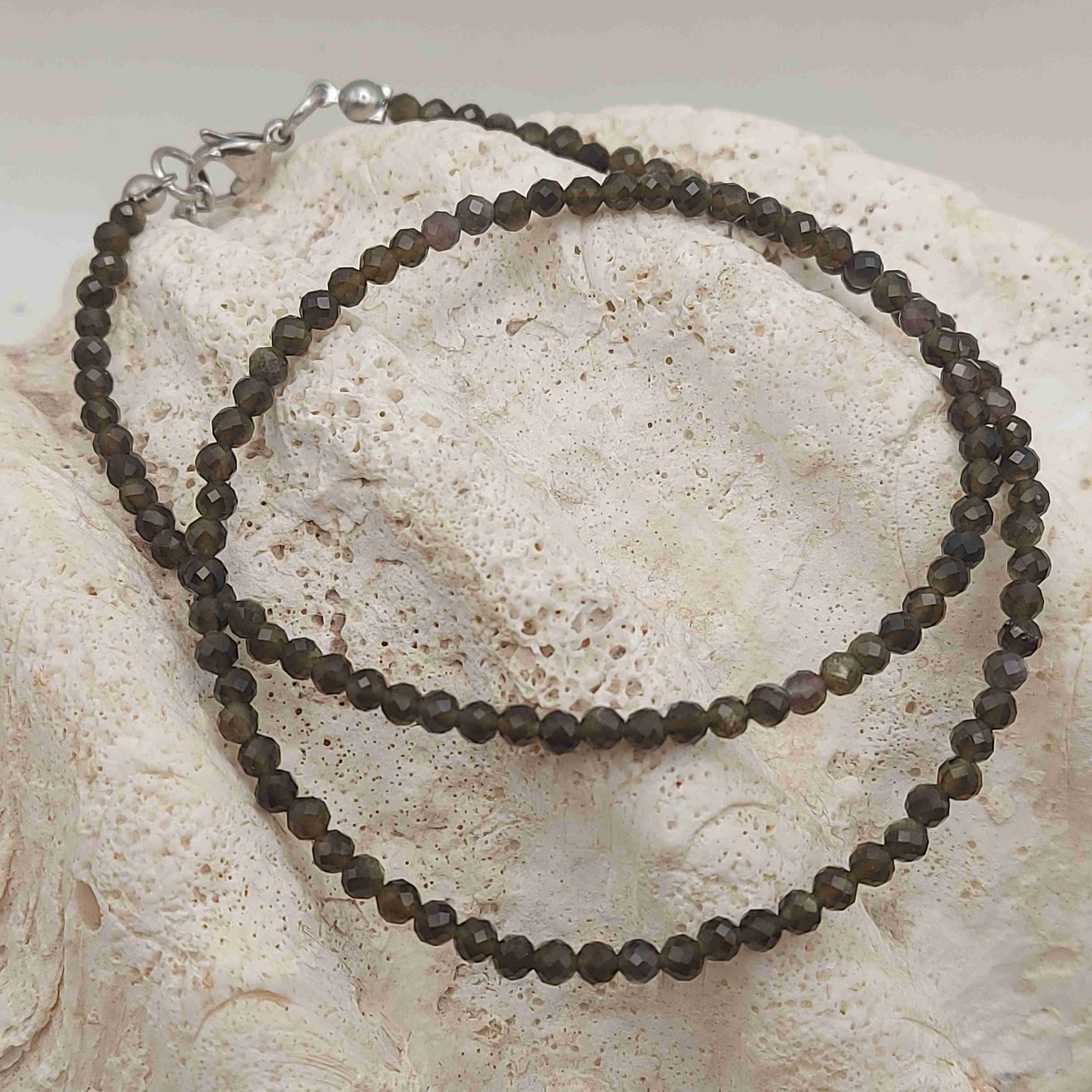 Arany obszidián női ásvány nyaklánc