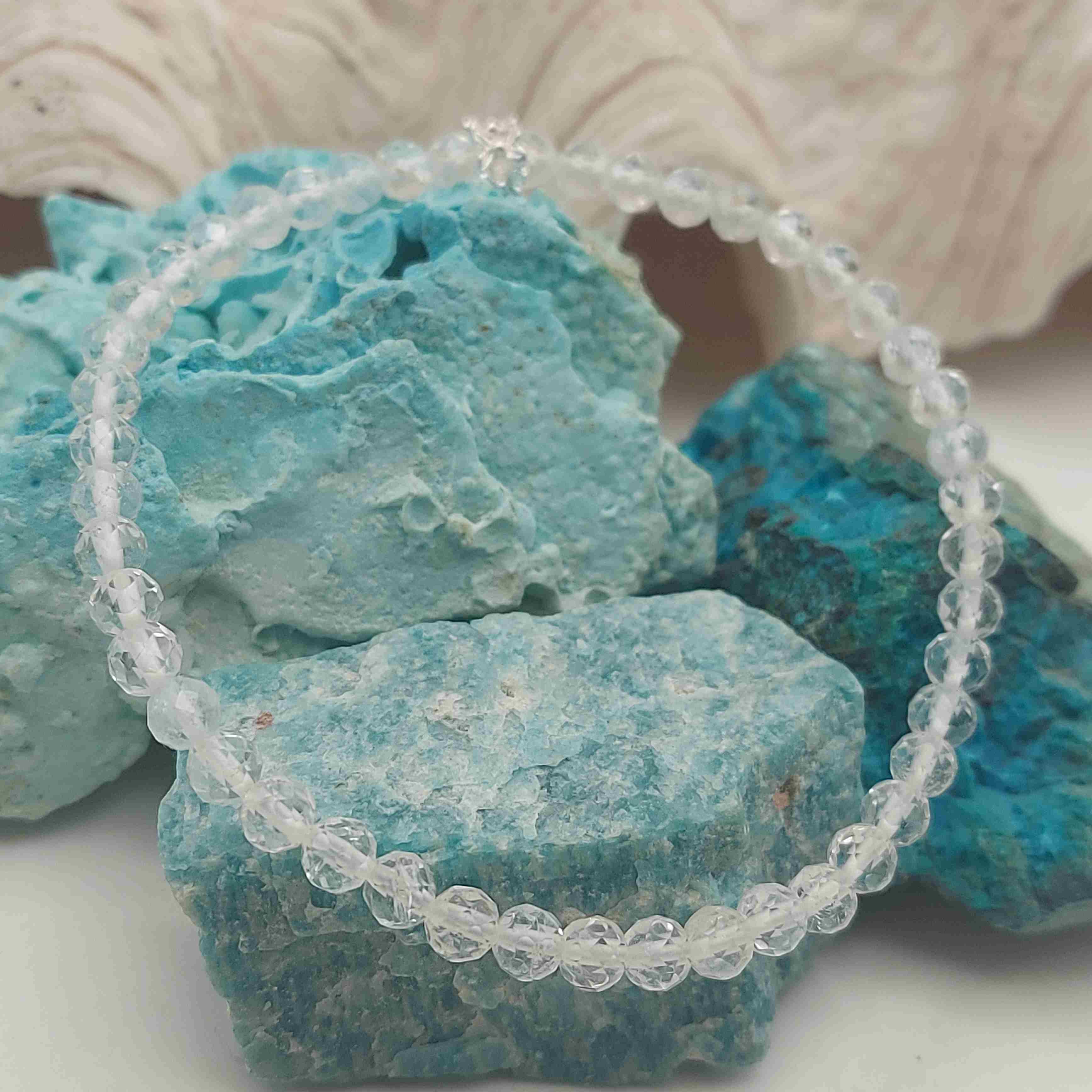 Fehér topáz női ásvány karkötő 925 ezüsttel galéria kép