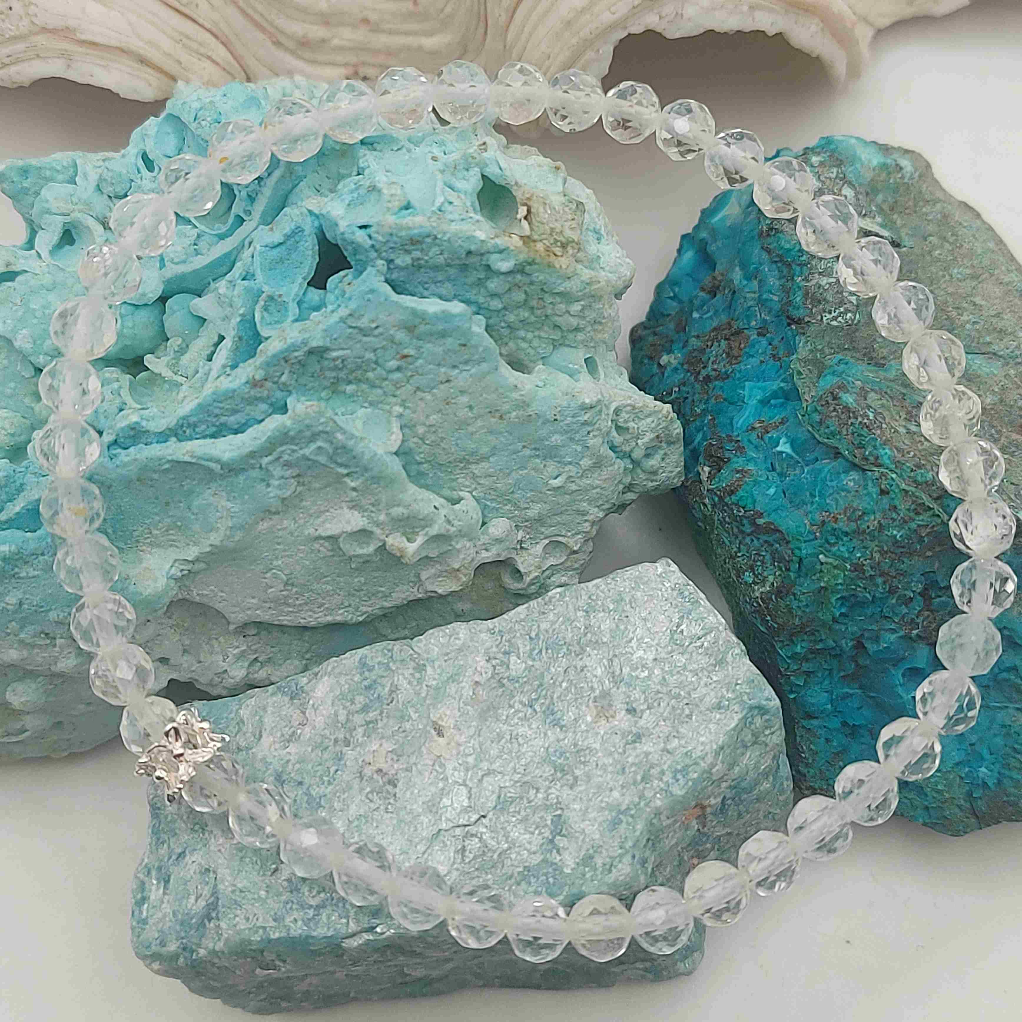 Fehér topáz női ásvány karkötő 925 ezüsttel galéria kép