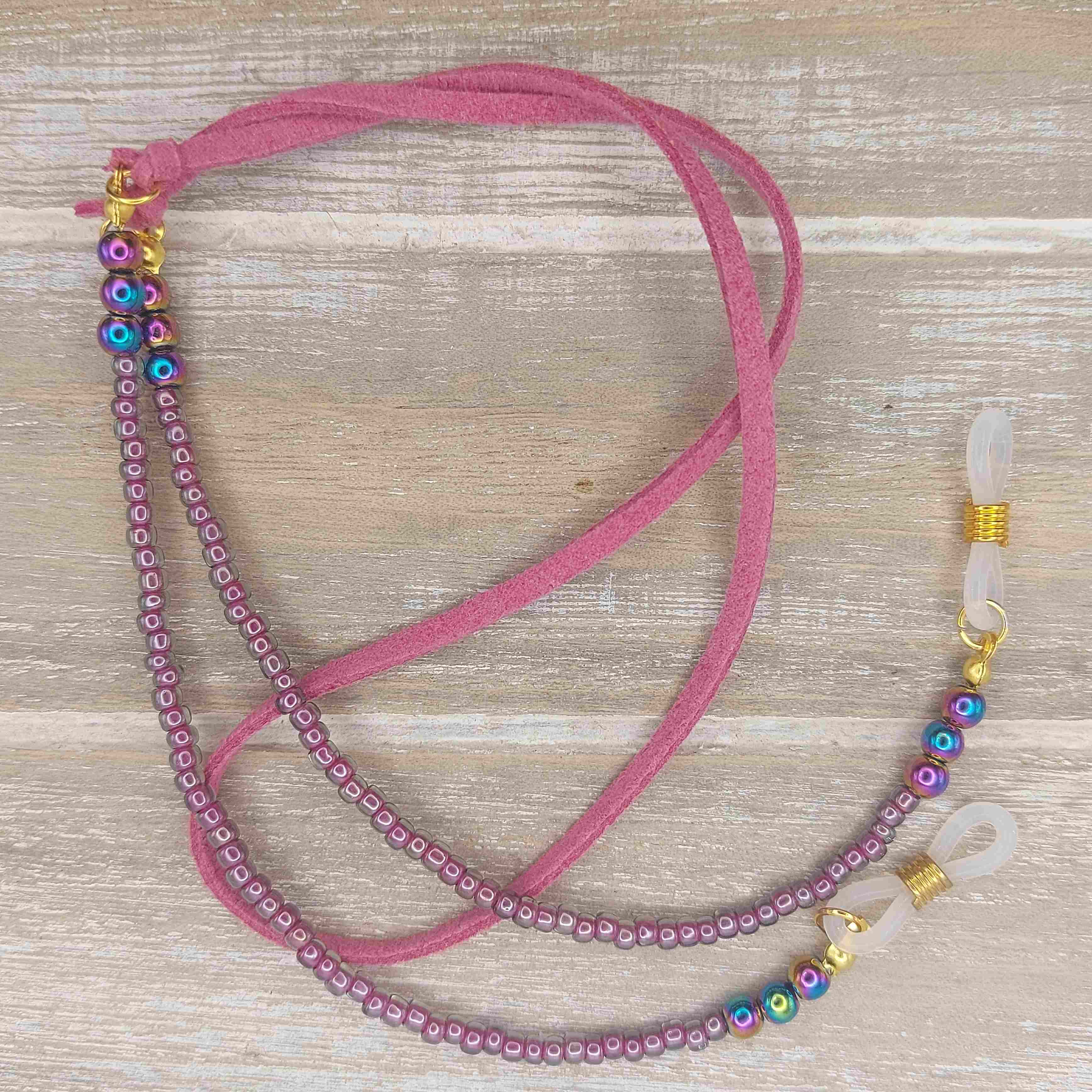 Magenta szemüveglánc hematit ásvánnyal galéria kép