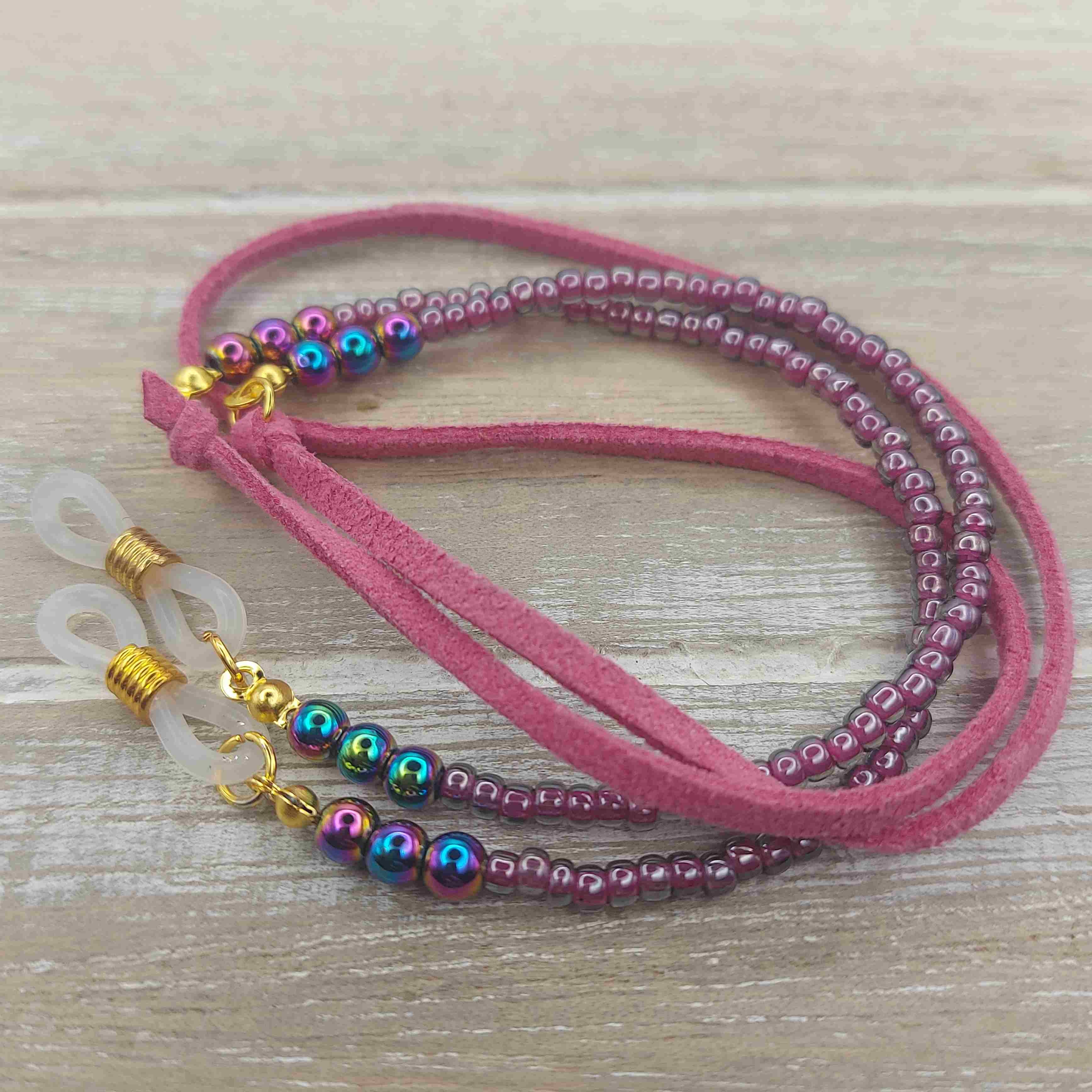 Magenta szemüveglánc hematit ásvánnyal galéria kép